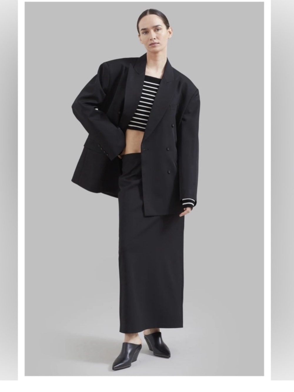 The Frankie Shop Black Demi Maxi Pencil Skirt - Picture 3 of 10